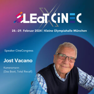 Jost Vacano beim CiNECongress im Rahmen der LEaT X CiNEC 2024 in München